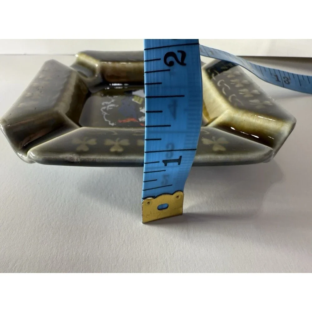 Vintage‎ Countryside Cottage Porcelain Ashtray Folk Art Wade Irish Porcelain